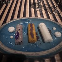 Deconstructed mango sticky rice with coconut ice cream   at Kroya in Siem Reap