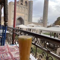 Fruit drink made from plums  at Art Cafe Norgis in Samarkand