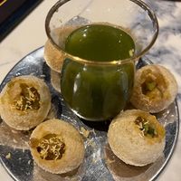 Pani puri, water was perfectly tangy!  at Veg Nation  in Utrecht