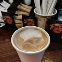 Large Oat Milk Cappuccino (QAR 32) at DOH - Comptoir Libanais  in Doha