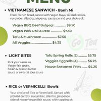 As of 12-18-2023 serving vegan options with vegan mayo, vegan pate, vegan fish sauce at Go Tea in Katy