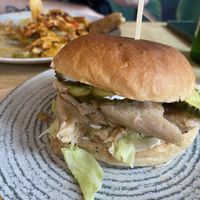 The not chicken burger! Delicious!!  at Street Food in Sofia