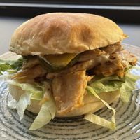 Definitely not a chicken burger, 15.49 lev  at Street Food in Sofia