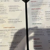 Menu  at Namaste Nola in New Orleans