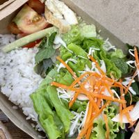 Lemongrass tofu with rice  at Chay Corner in Da Lat