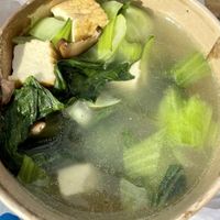 Green veggie broth  at Chay Corner in Da Lat