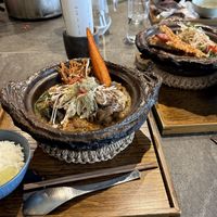 The two delicious curry options on the menu - I could not tell the difference in flavour or spice.  at Bakumatsu Curry - 幕末カリー in Tokyo