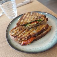 Pesto, spinach and cheese toasted sandwich at Little Collins CBD  in Dublin
