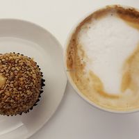 Coffee and cake in the cafe at Seed Cafe in North West London