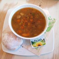 Lentil and veg soup #Veganuary at Seed Cafe in North West London