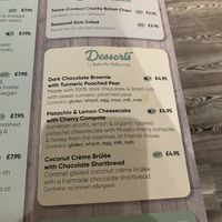 Menu at Seed Cafe in North West London