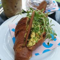 Egg and Bacon Croissant at Bakery Bakery  - ThreeOfive in Zurich