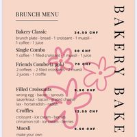 Menu  at Bakery Bakery  - ThreeOfive in Zurich