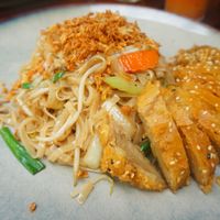 Vegan duck with rice noodles at The Vegan Monkey in Berlin