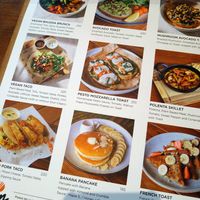 Menu with vegan options. Not including 7% service fee. #Veganuary at TAN HOSTEL x CAFE in Ao Nang