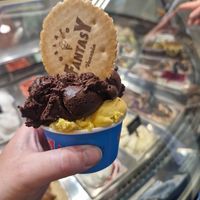 Dark choc and Mango at Gelato Fantasy Castello in Venice