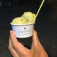 Pistachio passion fruit at Dimatteo Gelateria in Ljubljana