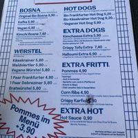 menu  at Extra Würstel - Kiosk in Vienna
