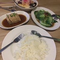 Side dish rice, tofu and vegetables   at Sakura Asian Delights in Genting Highlands