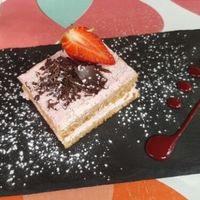 vegan raspberry cake. Dessert du jour. at Bistrot and Chocolat in Strasbourg