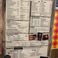 Menu (look for the green circle for vegan options)  at Bistrot and Chocolat in Strasbourg