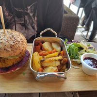 Vegan burgher at Bistrot and Chocolat in Strasbourg
