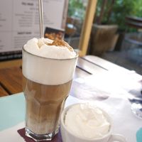 Chai Latte + Whipped Cream (vegan) at Bistrot and Chocolat in Strasbourg