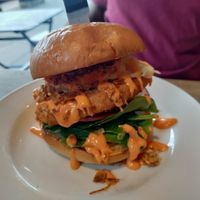 Look at this chikin burger! at Harry's at 387 in Belfast