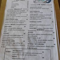 Menu at Harry's at 387 in Belfast