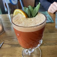 Orange booster smoothie.   at Lagom in Amsterdam