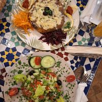 Pastilla and salad at El Forno in Fes