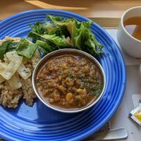 Curry set at Genmai Cafe in Osaka