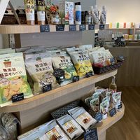 Vegan supermarket on the ground floor  at Genmai Cafe in Osaka