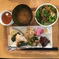 delicious vegan platter  at Genmai Cafe in Osaka