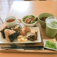 Meal set. at Genmai Cafe in Osaka