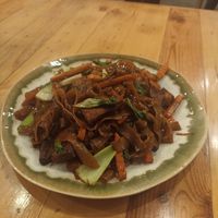 Pad See Ew: wide noodles with vegetables in soy sauce (tofu protein), remember to ask this dish without eggs at One Wok in Panama City