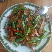 Pad see ew (they added more veggies at no extra) at One Wok in Panama City