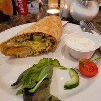 vegan wrap with vegan mayonnaise at Cafe Extrablatt Düsseldorf in Dusseldorf