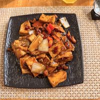 Ku Pao tofu - very spicy and remember to ask for a side of rice etc, I forgot!  at West View Restaurant in Windermere