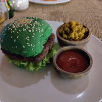 Vegan burger at Wild Vegan in Ubud