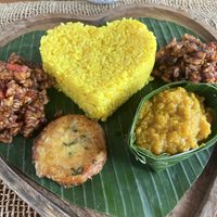 Pumpkin lentil Curry , Sweet crunchy Tempeh  at Wild in Ubud