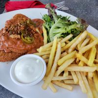 Vegan Schnitzel at Cafe Extrablatt - Georgsplatz in Hannover