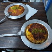 Classic & crispy vegan Künefe at Abu Ghoush Künefe in Istanbul