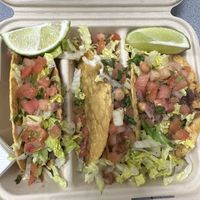 Crunchy OG tacos pinto beans and no cheese  at Funcho's Fajita Grill in Westhampton Beach