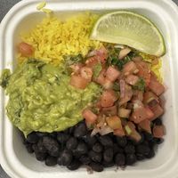 Rice & beans (comes with taco truck) no crema  at Funcho's Fajita Grill in Westhampton Beach