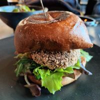 Chickpea burger at Rocket Room Restaurant & Bistro in Velden Am Woerthersee