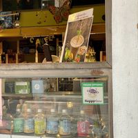 Happy cow sticker  at La Canela Biocentro in Madrid