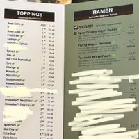 Menu 2  at JINYA Ramen Bar in Wichita