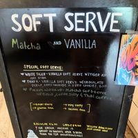The current soft serve flavors are Matcha and Vanilla at NUM NUM BOBA - South Reno in Reno