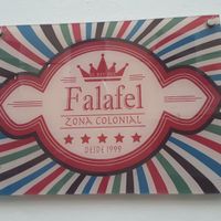 Tiny sign outside the entrance at Barra Falafel Zona Colonial in Santo Domingo